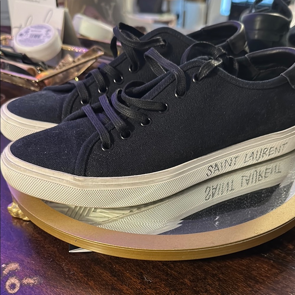 Saint Laurent Black Sneakers Minimalist Design